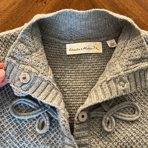 Anthro Charlie & Robin Light-blue Short Sleeve Sweater Sz S - Picture 4 of 8